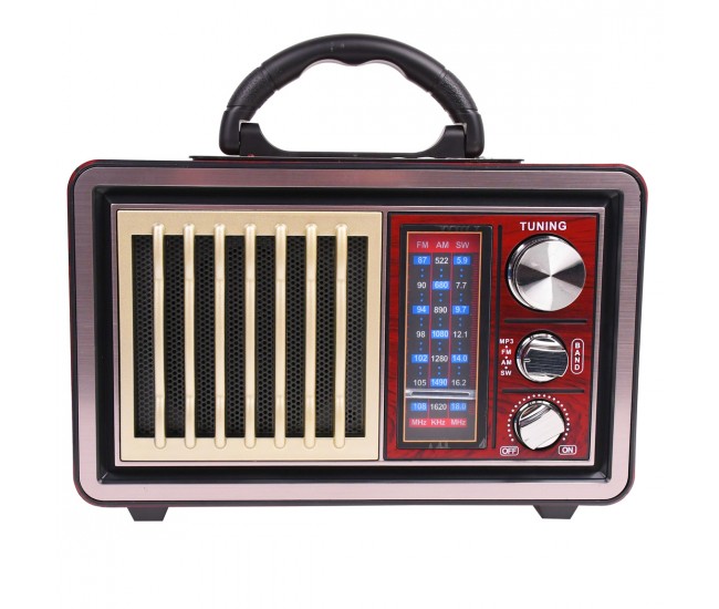 Radio MP3, cu bluetooth, sd, usb, baterie reincarcabila, cu lanterna