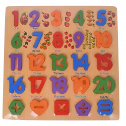 Puzzle de jucarie, potrivire dimensiuni si numere, din lemn - 22266644M Puzzle de jucarie, potrivire dimensiuni si numere, din lemn - 22266644M