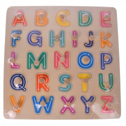 Puzzle de jucarie, potrivire dimensiuni si invatare litere, din lemn - 3315286 Puzzle de jucarie, potrivire dimensiuni si invatare litere, din lemn - 3315286