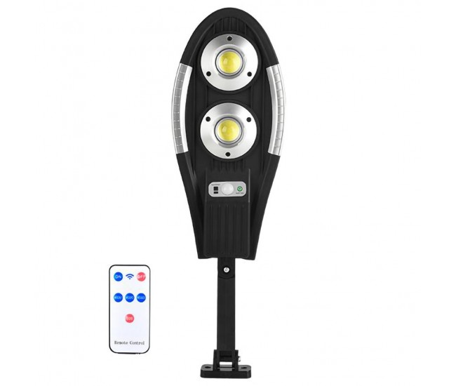 Lampa solara cu senzor de miscare si telecomanda, 60 Led COB, rezistenta la apa