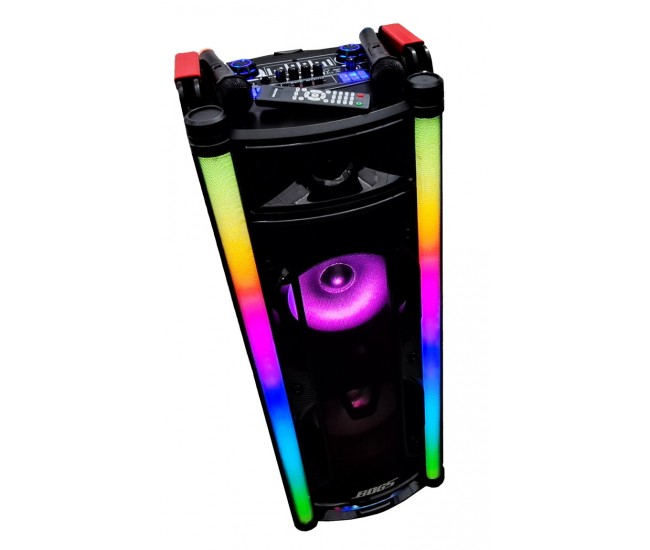 Boxa portabila activa, Bluetooth, Lumini Disco, 1 x Microfon Wireless, Karaoke, Radio FM, 1 x Telecomanda, Difuzoare 2x120W, Sunet Clar, BOG5 Boxa portabila activa, Bluetooth, Lumini Disco, 1 x Microfon Wireless, Karaoke, Radio FM, 1 x Telecomanda, Difuzoare 2x120W, Sunet Clar, BOG5