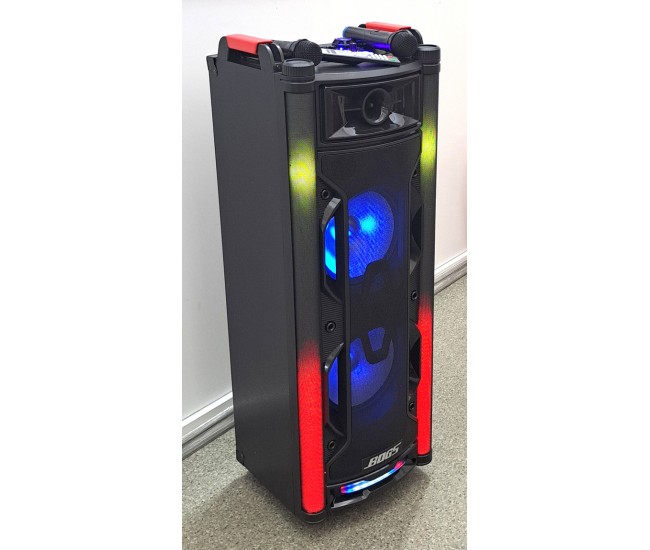 Boxa portabila activa, Bluetooth, Lumini Disco, 1 x Microfon Wireless, Karaoke, Radio FM, 1 x Telecomanda, Difuzoare 2x120W, Sunet Clar, BOG5 Boxa portabila activa, Bluetooth, Lumini Disco, 1 x Microfon Wireless, Karaoke, Radio FM, 1 x Telecomanda, Difuzoare 2x120W, Sunet Clar, BOG5