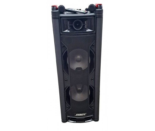 Boxa portabila activa, Bluetooth, Lumini Disco, 1 x Microfon Wireless, Karaoke, Radio FM, 1 x Telecomanda, Difuzoare 2x120W, Sunet Clar, BOG5 Boxa portabila activa, Bluetooth, Lumini Disco, 1 x Microfon Wireless, Karaoke, Radio FM, 1 x Telecomanda, Difuzoare 2x120W, Sunet Clar, BOG5