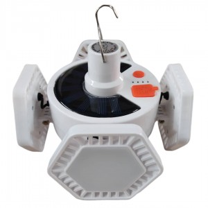 Lampa solara portabila pentru camping, cu telecomanda, baterie portabila, putere 10W