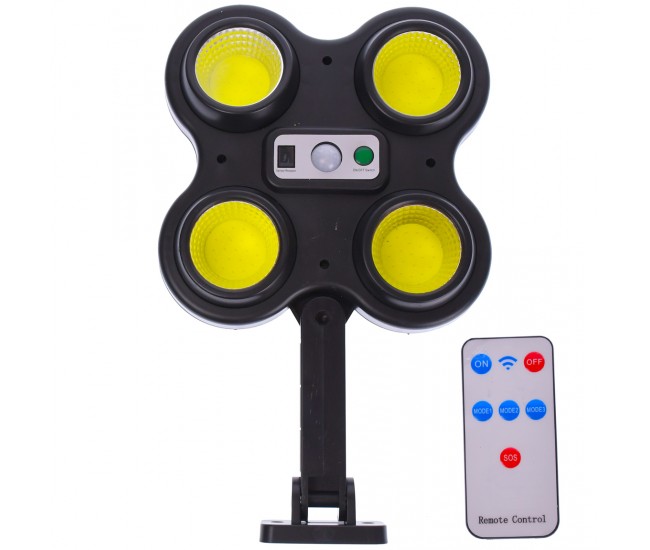 Lampa solara cu senzor de miscare si telecomanda, 60 Led COB, 60 W, rezistenta la apa - T938B