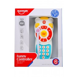 Telecomanda de jucarie interactiva cu 17 butoane, sunete si luminite Telecomanda de jucarie interactiva cu 17 butoane, sunete si luminite