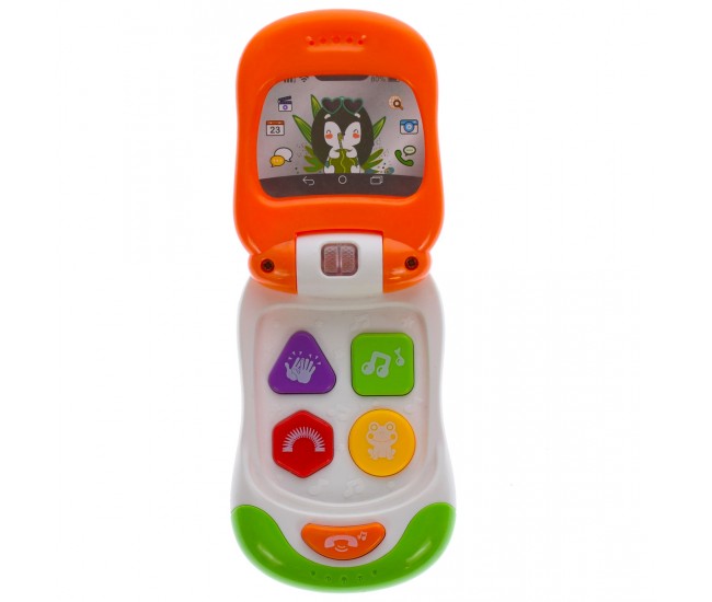 Telefon de jucarie interactiv cu 5 butoane, sunete si luminite - 3315231