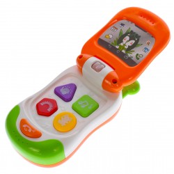Telefon de jucarie interactiv cu 5 butoane, sunete si luminite - 3315231 Telefon de jucarie interactiv cu 5 butoane, sunete si luminite - 3315231