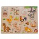 Puzzle de jucarie cu animale domestice, potrivire dimensiuni, din lemn, multicolor