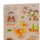 Puzzle de jucarie cu animale domestice, potrivire dimensiuni, din lemn, multicolor