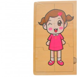 Pantofi puzzle de jucarie, potrivire dimensiuni si legare sireturi, din lemn, rosu/multicolor Pantofi puzzle de jucarie, potrivire dimensiuni si legare sireturi, din lemn, rosu/multicolor
