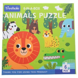 Set puzzle de jucarie, 6 animale salbatice din 6 piese, din carton rezistent - 3315398AS Set puzzle de jucarie, 6 animale salbatice din 6 piese, din carton rezistent - 3315398AS