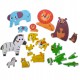 Set puzzle de jucarie, 6 animale salbatice din 6 piese, din carton rezistent - 3315398AS