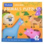 Set puzzle de jucarie, 6 animale domestice din 6 piese, din carton rezistent - 3315398AD