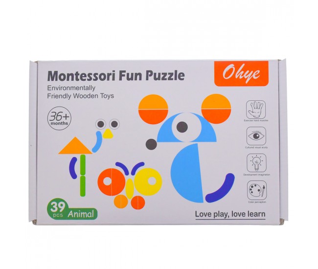 Puzzle de jucarie, 39 de piese cu cel putin de 30 modele, multicolor