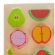 Puzzle de jucarie cu fructe, potrivire dimensiuni, din lemn, multicolor