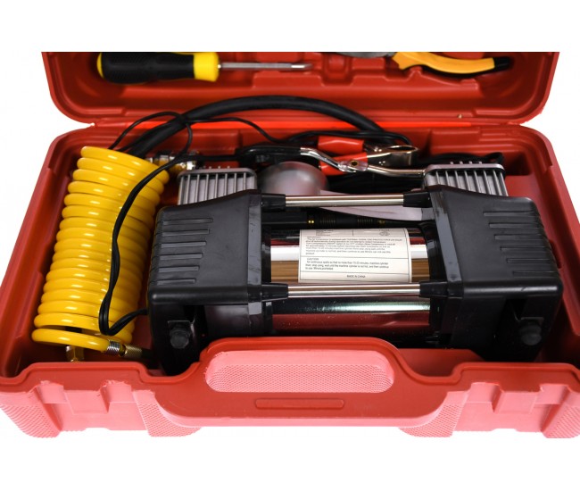 Set compresor auto cu doi cilindri, 12V (bricheta) - Camion, SUV 70/min, ZEBRA 68192