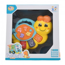 Mini orga de jucarie cu sunete si luminite, melc, multicolor - 3315346G Mini orga de jucarie cu sunete si luminite, melc, multicolor - 3315346G