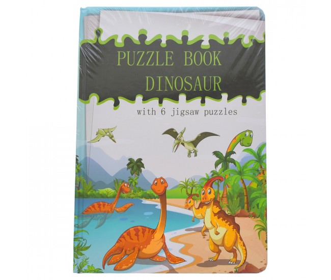 Set puzzle de jucarie, 6 dinozauri din 6 piese, din carton rezistent - 3315399