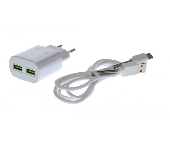 INCARCATOR RETEA USB TYPE-C, Incarcare rapida, Telefon, Tableta, Smartphone, 5V-9V, 2x2.0A, PRO5X