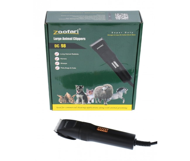 Masina de tuns caini, aparat de tuns animale, cu cablu, cutite ceramice, Zoofari DC98, 220V, 8W, 6500 rpm