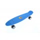 Penny board copii, cu roti din silicon si lumina LED, 55 cm,  Albastru, 2311A