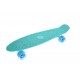 Penny board copii, cu roti din silicon si lumina LED, 55 cm,  Turcoaz, 2311T