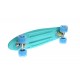 Penny board copii, cu roti din silicon si lumina LED, 55 cm,  Turcoaz, 2311T