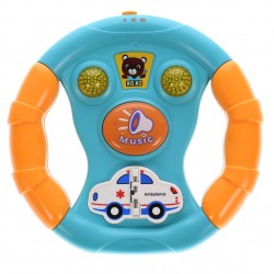 Volan de jucarie pentru copii, cu sunete si lumini, albastru - 3315348A