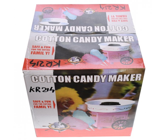 Masina de facut vata de zahar, Cotton Candy Maker, roz, pentru acasa, bete incluse in pachet - KR214