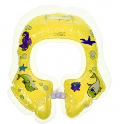 Colac baie bebelusi pentru gat, PVC hipoalergenic, fara BPA, galben - 0278G