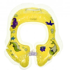 Colac baie bebelusi pentru gat, PVC hipoalergenic, fara BPA, galben - 0278G