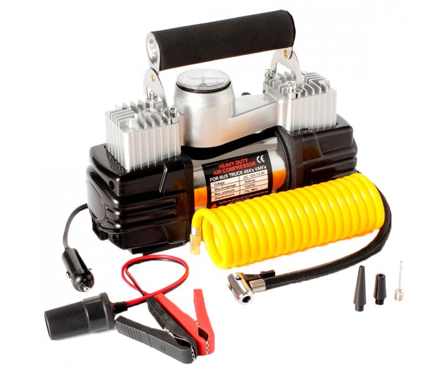 Compresor auto, 2 cilindri, 14 bar, 85 l/min, pentru SUV-uri, autoturisme, motociclete, biciclete si orice accesorii gonflabile - 66197