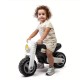 Motocicleta fara pedale pentru baieti, Scooter POLITIE, roti late, sezut, jucarie alb/negru, MOTO120