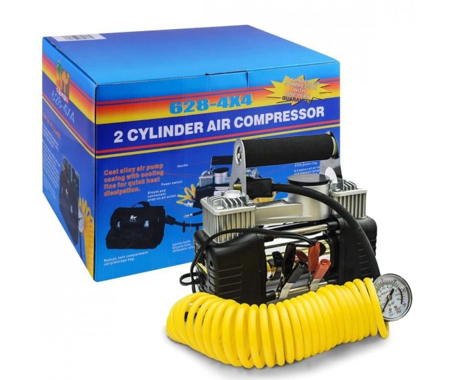 Compresor auto, 2 cilindri, 14 bar, 85 l/min, pentru SUV-uri, autoturisme, motociclete, biciclete si orice accesorii gonflabile - 66197