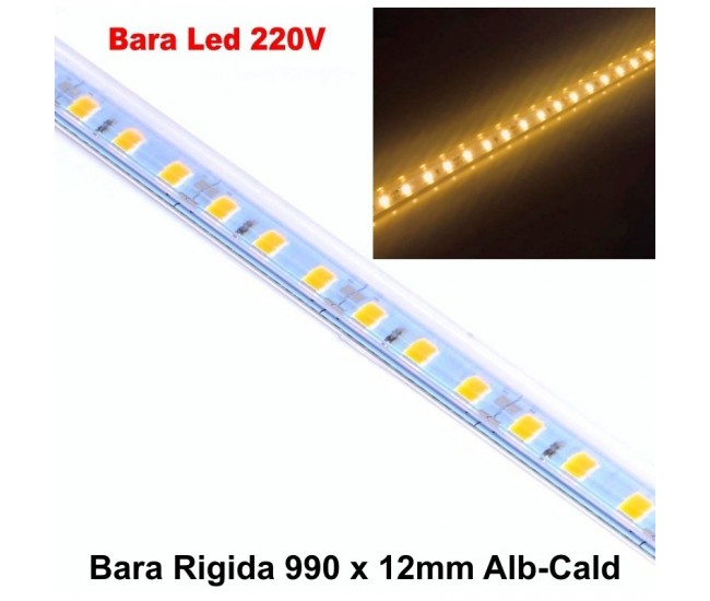 BARA LED 220V / 72 X SMD 5050 / ALB-CALD, 990X12X1MM