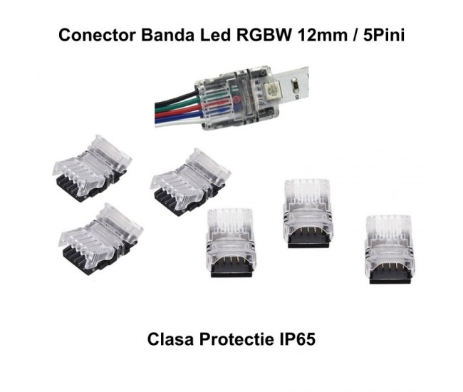 CONECTOR BANDA LED RGBW 12MM / 5 PINI - 5 FIRE