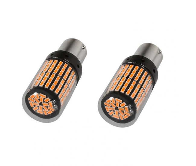 Set 2 becuri led semnalizare p21w super canbus. non polar, lumina portocalie fara hyper-flash