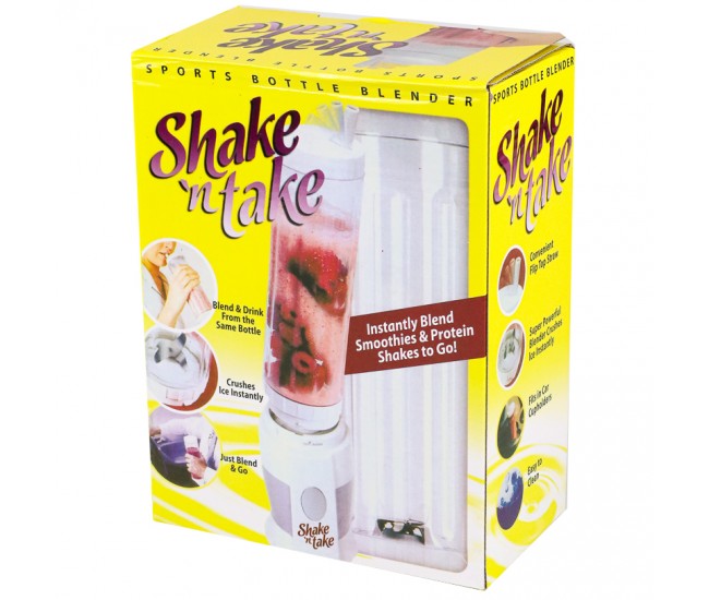 Blender Shake'n Take, 180W, cu 2 recipiente portabile, alb