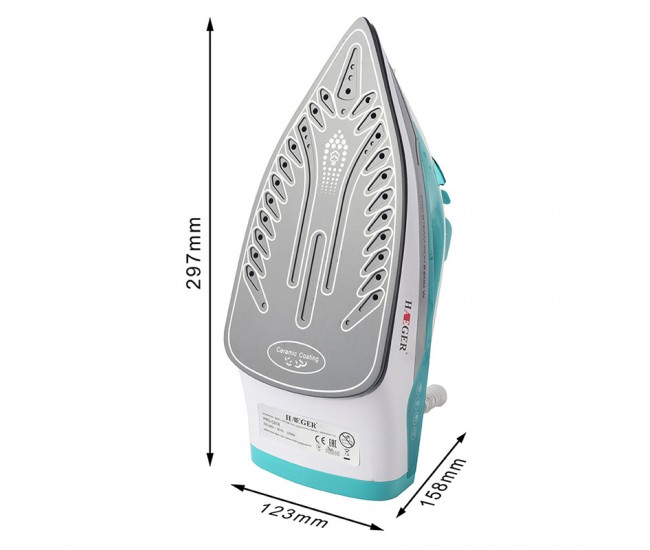 Fier de calcat, 2800 W, talpa ceramica, rezervor 450ml, 75 g/min, jet de abur 260g, Haeger - HG1238 Fier de calcat, 2800 W, talpa ceramica, rezervor 450ml, 75 g/min, jet de abur 260g, Haeger - HG1238