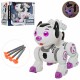 Caine robot de jucarie cu sunete, luminite si lansator de sageti cu ventuze - 0831ROZ Caine robot de jucarie cu sunete, luminite si lansator de sageti cu ventuze - 0831ROZ