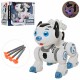 Caine robot de jucarie cu sunete, luminite si lansator de sageti cu ventuze, albastru - 0831 Caine robot de jucarie cu sunete, luminite si lansator de sageti cu ventuze, albastru - 0831