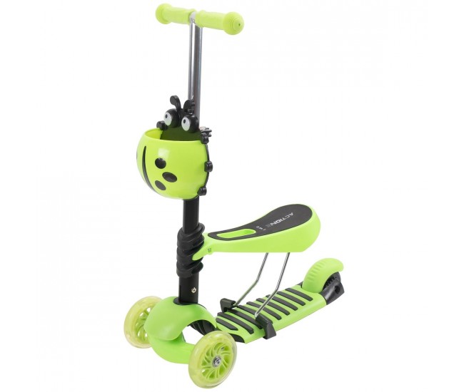 Trotineta reglabila pentru copii, Scooter, 3 in 1, cu 3 roti, sezut - 19571V