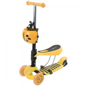 Trotineta reglabila pentru copii, Scooter, 3 in 1, cu 3 roti, sezut - 19571P