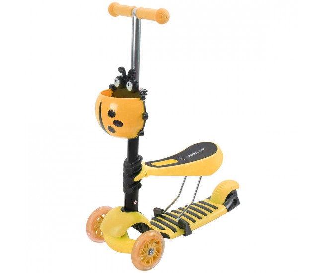 Trotineta reglabila pentru copii, Scooter, 3 in 1, cu 3 roti, sezut - 19571P