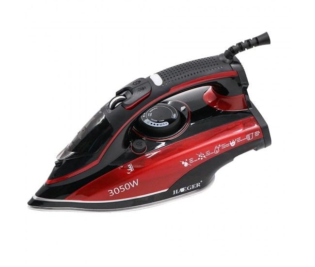 Fier de calcat, 3050 W, talpa ceramica, rezervor 360ml, 25 g/min, jet de abur 55g, Haeger - HG1296 Fier de calcat, 3050 W, talpa ceramica, rezervor 360ml, 25 g/min, jet de abur 55g, Haeger - HG1296