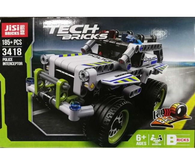 Set constructie, masinuta de jucarie, lego, 170 de piese, gri - 3417 Set constructie, masinuta de jucarie, lego, 170 de piese, gri - 3417