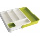 Organizator extensibil pentru sertar tacamuri, din polipropilena, verde - 7024