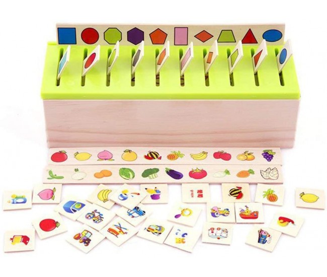 Puzzle de jucarie din lemn, potrivire imagini, numere, forme - 1103067