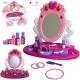 Set salon de frumusete de jucarie, cu oglinda 14 accesorii, sunete si luminite - 78008A